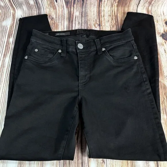 Kut From Kloth CARLO ANKLE SKINNY Size 4 Black Raw Hem Jeans Denim Pants 27x27 - Picture 2 of 10